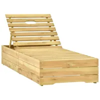 transat chaise longue bain de soleil lit de jardin terrasse meuble d'extérieur bois de pin imprégné de vert 02_0012711