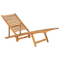 transat chaise longue bain de soleil lit de jardin terrasse meuble d'extérieur bois de teck solide 02_0012712