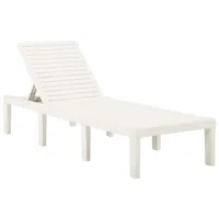 transat chaise longue bain de soleil lit de jardin terrasse meuble d'extérieur plastique blanc 02_0012786