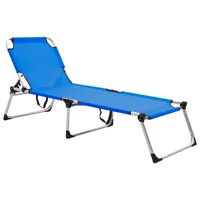transat chaise longue bain de soleil lit de jardin terrasse meuble d'extérieur pliable extra haute pour seniors aluminium bleu 02_0012872