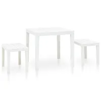 table de jardin avec 2 bancs plastique blanc 02_0018689