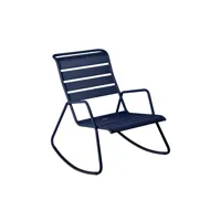 rocking-chair monceau - bleu abysse - 72x68x78cm