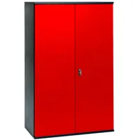 pierre henry - armoire métallique 105 cm noire avec portes rouges