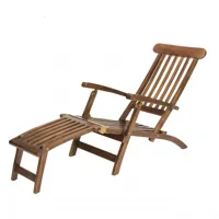 hanna - chaise longue de jardin en bois teck huilé