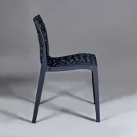 lot de 4 chaises empilables tela / gris foncé