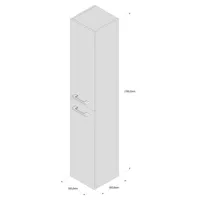colonne de salle de bain mdf - blanc - 170x30x30cm