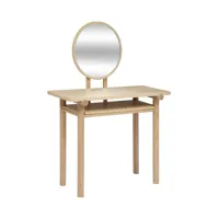 meuble coiffeuse en bois 2 niveaux & miroir encadré en bois
