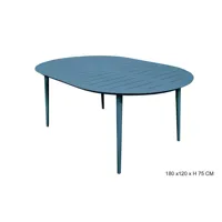 table ovale - aluminium - bleu clair