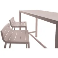 table de bar rectangulaire en aluminium coloris muscade