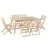 ensemble table et 6 chaises mola extensible 160/220cm en bois d'acacia