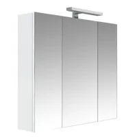 armoire miroir de toilette éclairante 80 cm juno 3 portes