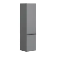 colonne de salle de bain à  suspendre santiago gris onyx 2 portes à  fermeture progressive 40 x 156 x 37 cm