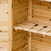 armoire de jardin sur pied avec plateau - double porte, étagère - bois de sapin pré-huilé
