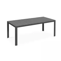 table de jardin en aluminium et bois synthétique gris