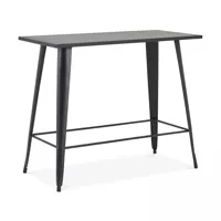 table haute en acier noir