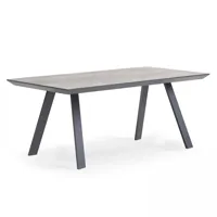 table de jardin et 8 chaises en aluminium gris