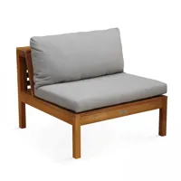 fauteuil de jardin bas en bois d'eucalyptus taupe