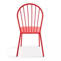 ensemble table ronde et 2 chaises de jardin bistrot en métal rouge