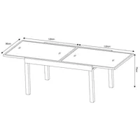 table de jardin extensible aluminium 270cm + 8 fauteuils empilables textilène gris - lio 8