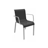 lot de 2 fauteuils de jardin empilables cauro alu - tpep - blanc/graphite