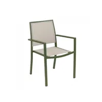 4 fauteuils de jardin en aluminium santorin kaki