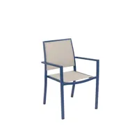 4 fauteuils de jardin en aluminium santorin gris-bleuté