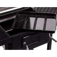 barbecue à charbon char-broil performance charcoal 2600 + kit 3 ustensiles + grille multi étagère + plat à rôtir