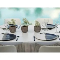 table de jardin rectangulaire en aluminium blanc corfou avec 4 chaises corfou - 4 places - jardiline