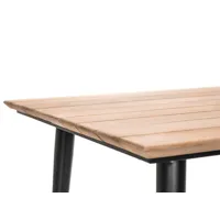 table de jardin rectangulaire en bois teck comores avec 4 fauteuils cocos - jardiline