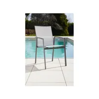 malouinea - ensemble table et chaises de jardin - 8 places - gris anthracite et perle