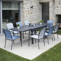 table de jardin extensible honfleur 8p en aluminium  135