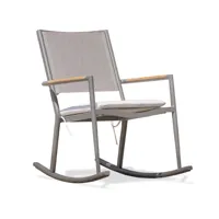 fauteuil à bascule de jardin en aluminium toile plastifiée anthracite - honfleur