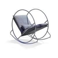 fauteuil à bascule de jardin en inox et toile plastifiée grise - caprera