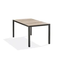 table de jardin en alu anthracite plateau en polywood imitation bois - boston