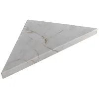 etagère d'angle en résine finition marbre - 24 x 24 cm x 2,4 cm d'épaisseur - blanc