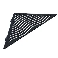 etagère d'angle triangulaire  aqua-tri-9005 - modèle aqua - acier inox brossé + revêtement anodisé epoxy - noir - 3mm
