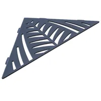 etagère de douche en acier inox gris ardoise 38,7 x 27,4 cm x 3 mm - triangulaire design jungle - fixation sans perçage