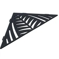 etagère de douche en acier inox noir 38,7 x 27,4 cm x 3 mm - triangulaire design jungle - fixation sans perçage