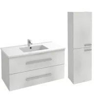 meuble vasque 100 cm jacob delafon ola up + colonne de salle de bain blanc
