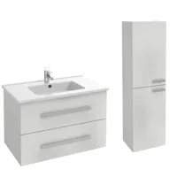 meuble vasque 80 cm jacob delafon ola up + colonne de salle de bain blanc