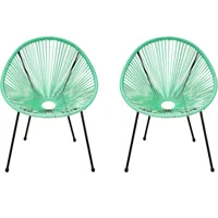 lot de 2 fauteuils de jardin "ania" - vert