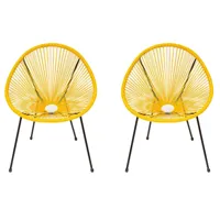 lot de 2 fauteuils de jardin "ania" - jaune