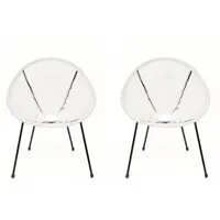 lot de 2 fauteuils de jardin "ania" - blanc