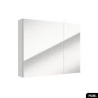 armoire murale de salle de bain - avec miroir  pure  blanc  80 × 60 × 15