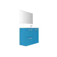 meuble vasque droite - bleu lagon droite  - l90xp35cm