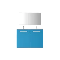 meuble de salle de bain droite - bleu lagon  - l100xp45cm