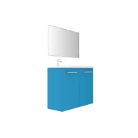 meuble vasque gauche - bleu lagon gauche  - l90xp35cm