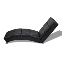 chaise longue cuir synthétique noir - noir