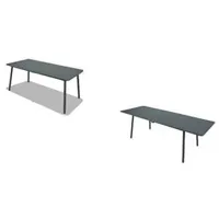 table de jardin rectangulaire ustila - fer - gris graphite