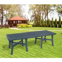 table d'extérieur messina, table à manger extensible, table de jardin polyvalente rectangulaire, 100% made in italy, 160x90h72 cm, vert